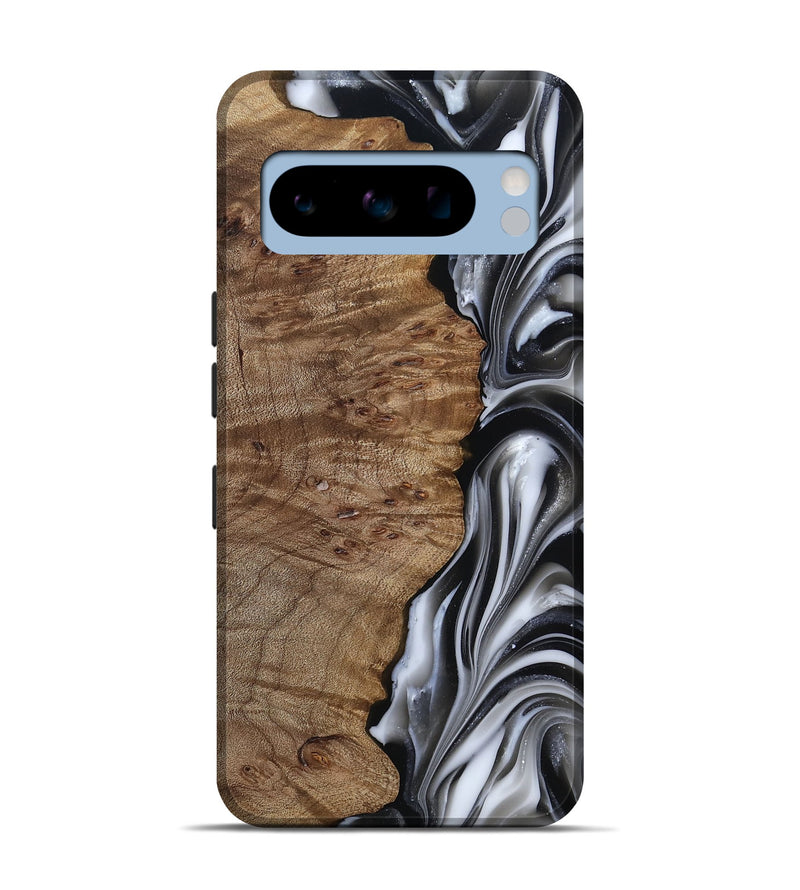 Pixel 8 Pro Wood Live Edge Phone Case - Thiago (Black & White, 812228)