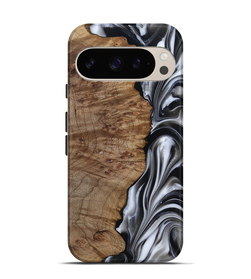 Pixel 9 Wood Live Edge Phone Case - Thiago (Black & White, 812228)