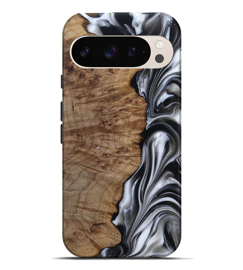 Pixel 9 Pro XL Wood Live Edge Phone Case - Thiago (Black & White, 812228)