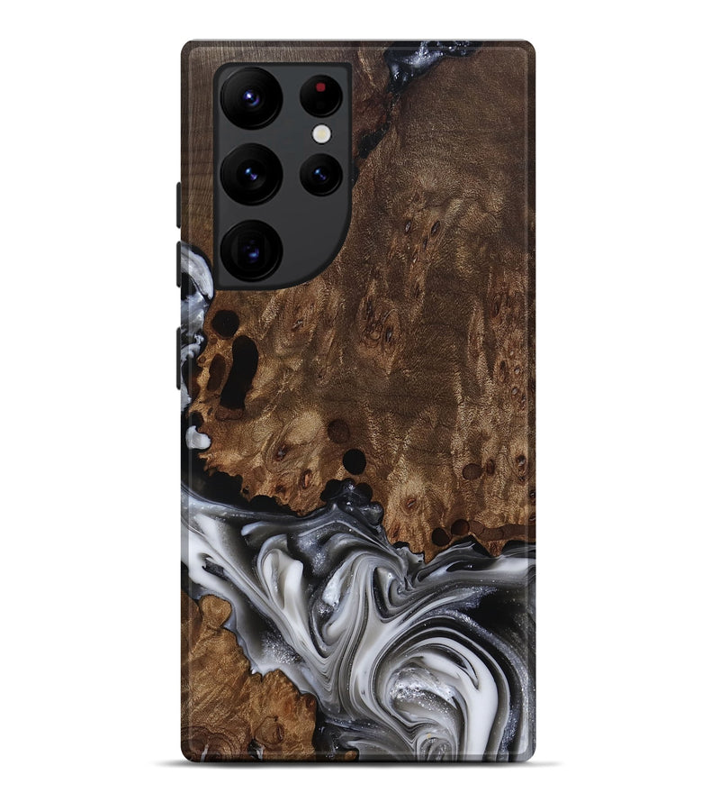 Galaxy S22 Ultra Wood Live Edge Phone Case - Paityn (Black & White, 812230)