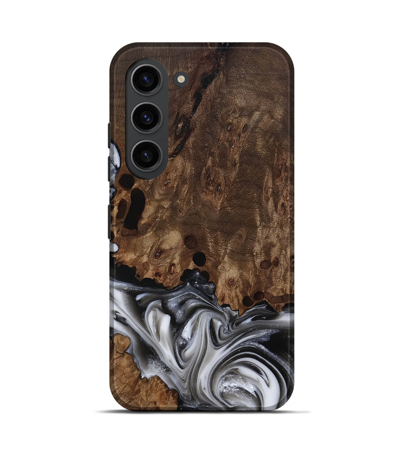 Galaxy S23 Wood Live Edge Phone Case - Paityn (Black & White, 812230)
