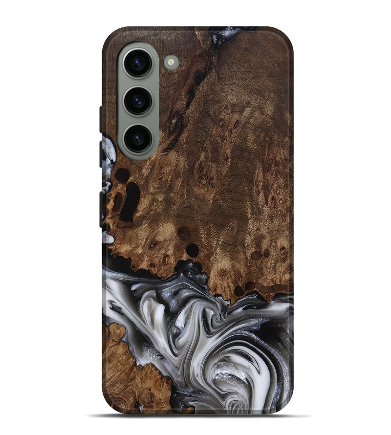 Galaxy S23 Plus Wood Live Edge Phone Case - Paityn (Black & White, 812230)