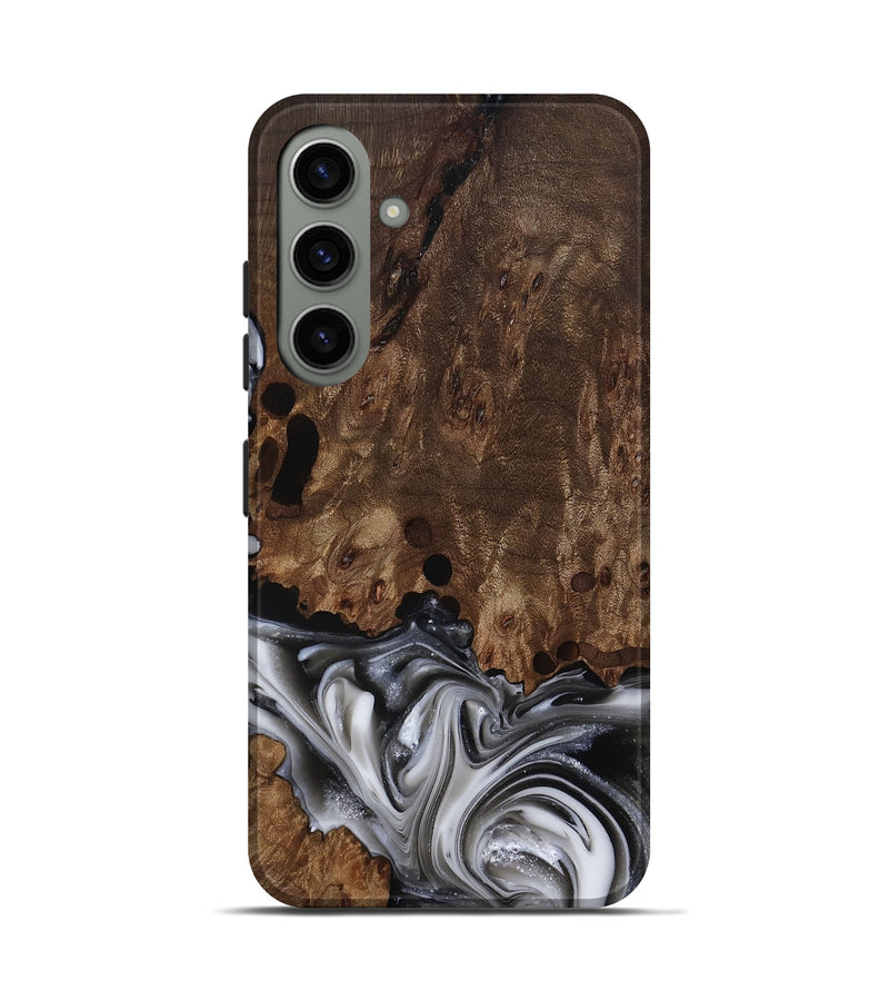 Galaxy S24 Wood Live Edge Phone Case - Paityn (Black & White, 812230)