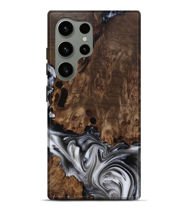 Galaxy S24 Ultra Wood Live Edge Phone Case - Paityn (Black & White, 812230)