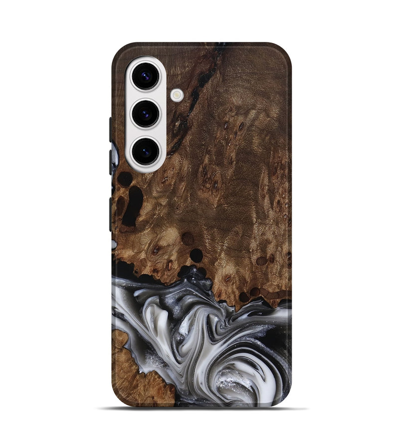 Galaxy S25 Wood Live Edge Phone Case - Paityn (Black & White, 812230)