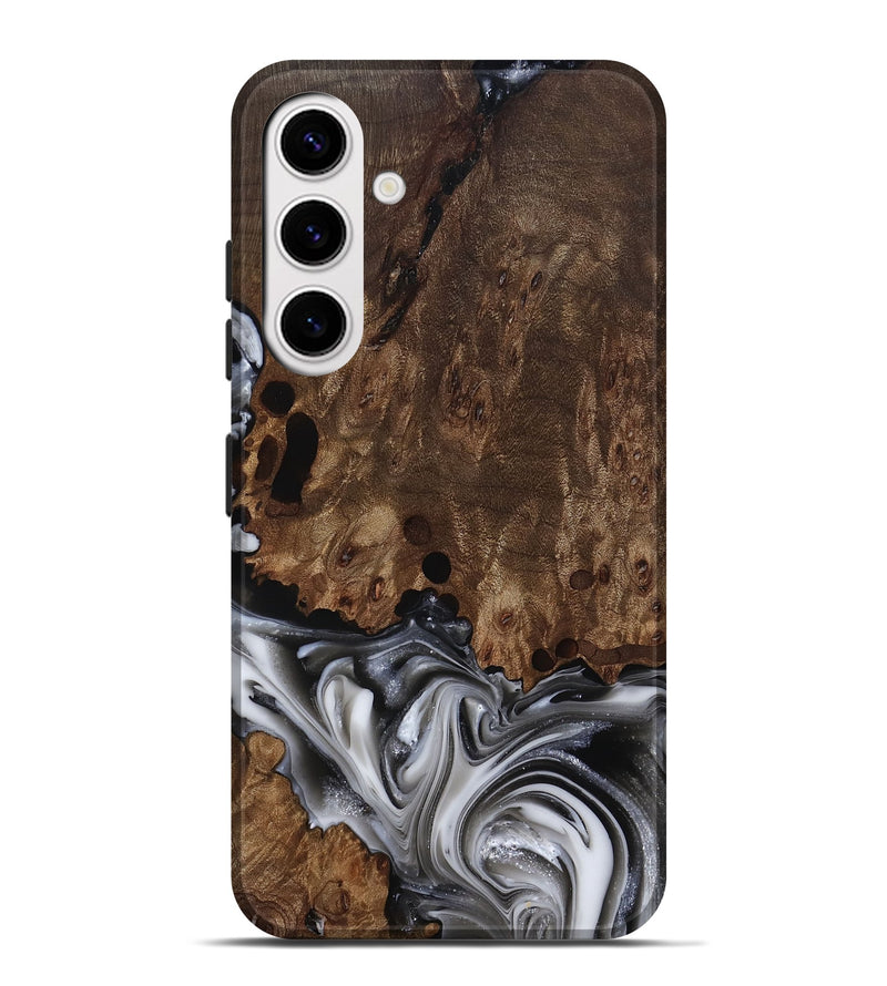 Galaxy S25 Plus Wood Live Edge Phone Case - Paityn (Black & White, 812230)