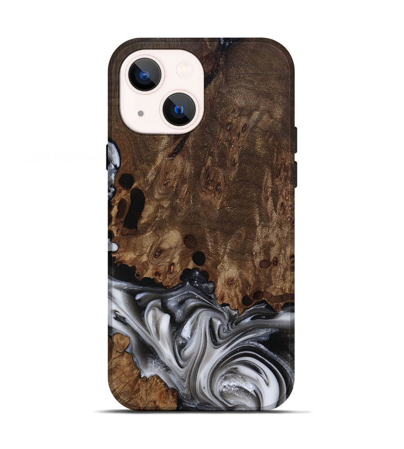 iPhone 13 Wood Live Edge Phone Case - Paityn (Black & White, 812230)