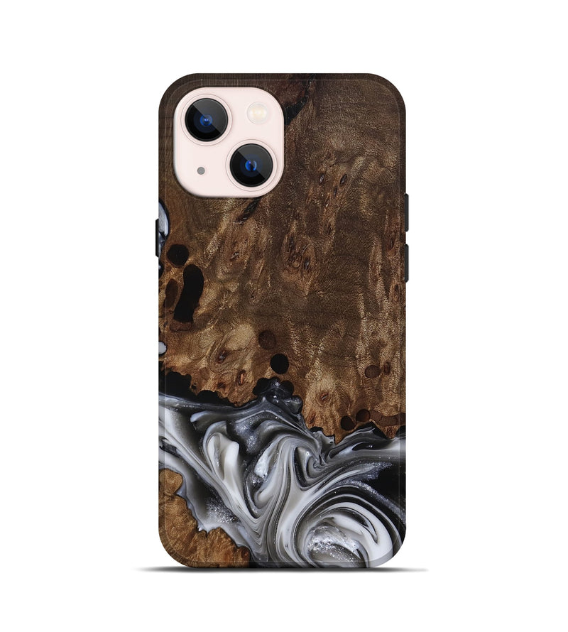 iPhone 13 mini Wood Live Edge Phone Case - Paityn (Black & White, 812230)