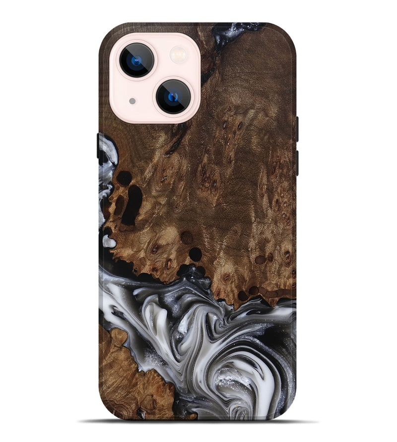 iPhone 14 Plus Wood Live Edge Phone Case - Paityn (Black & White, 812230)