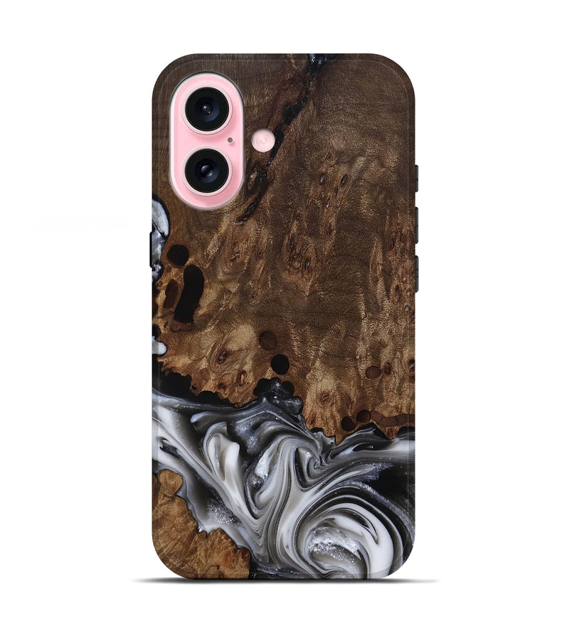 iPhone 17 Wood Live Edge Phone Case - Paityn (Black & White, 812230)