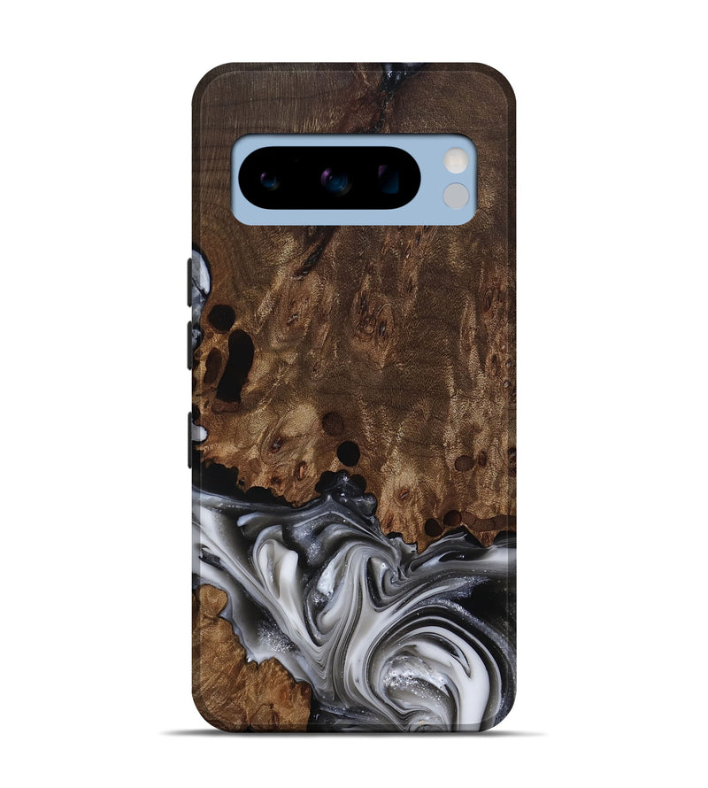 Pixel 8 Pro Wood Live Edge Phone Case - Paityn (Black & White, 812230)