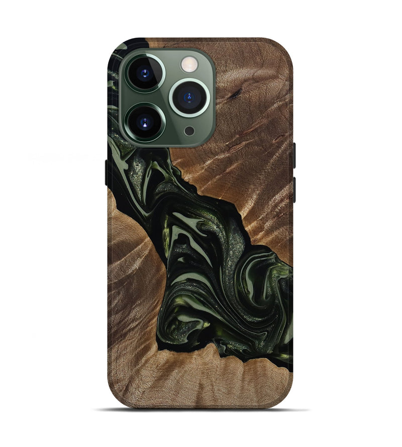 iPhone 13 Pro Wood Live Edge Phone Case - Darron (Green, 812233)