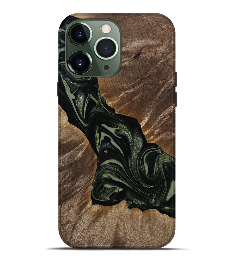 iPhone 13 Pro Max Wood Live Edge Phone Case - Darron (Green, 812233)