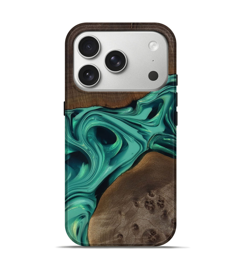 iPhone 17 Pro Wood Live Edge Phone Case - Mellisa (Green, 812236)