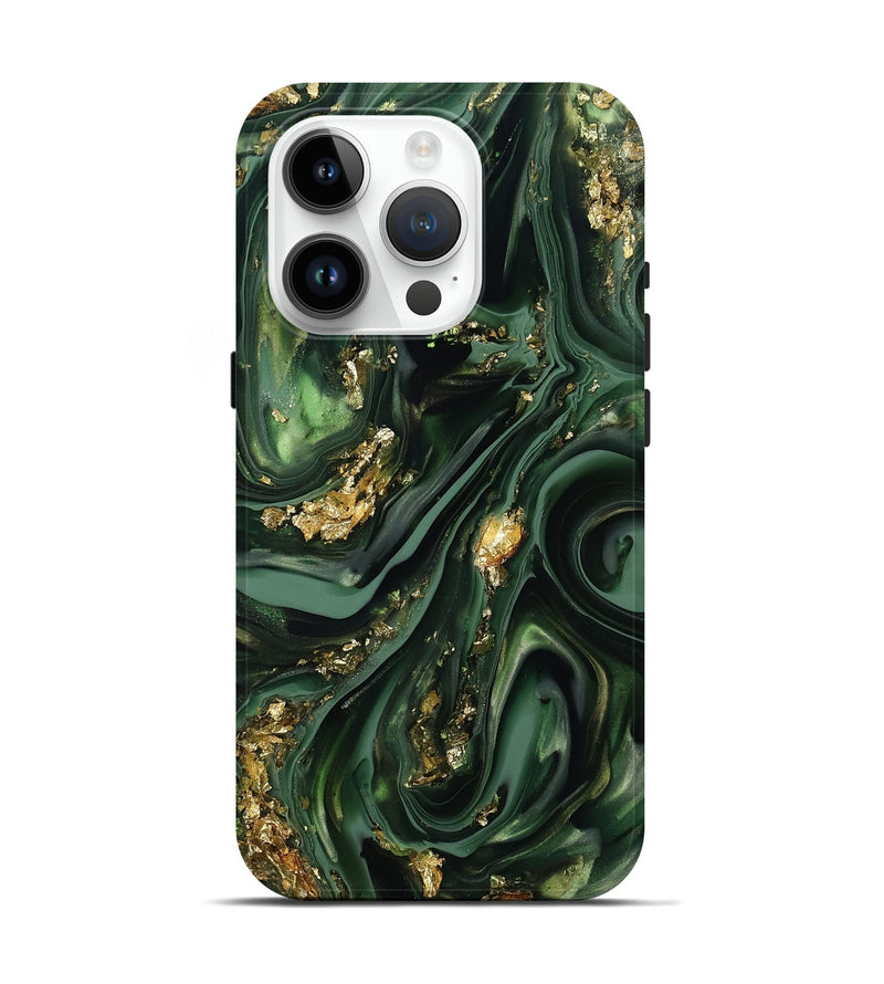 iPhone 15 Pro ResinArt Live Edge Phone Case - Tru (Green, 812237)