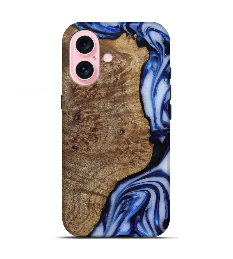 iPhone 17 Wood Live Edge Phone Case - Pete (Blue, 812239)