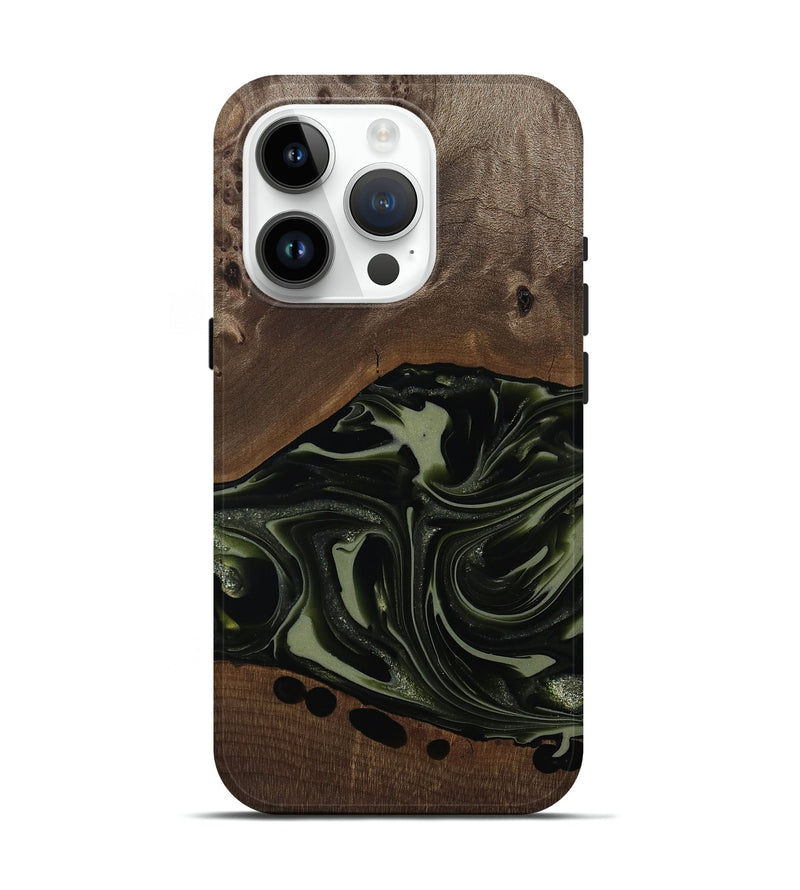 iPhone 15 Pro Wood Live Edge Phone Case - Albin (Green, 812241)