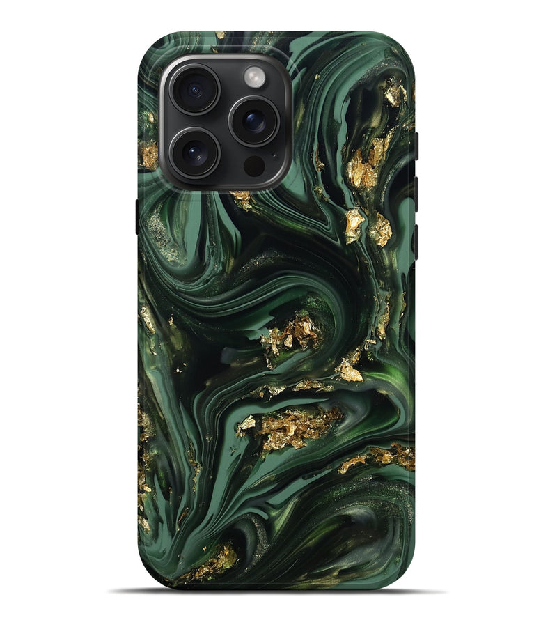 iPhone 16 Pro Max ResinArt Live Edge Phone Case - Daija (Green, 812242)