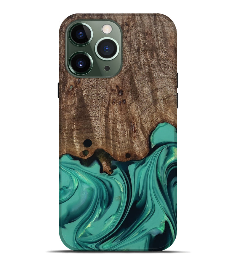 iPhone 13 Pro Max Wood Live Edge Phone Case - Gilda (Green, 812244)
