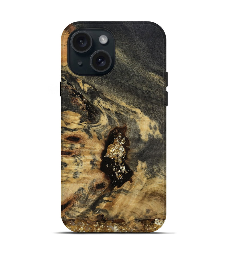 iPhone 15 Wood Live Edge Phone Case - Devyn (Clear, 812248)