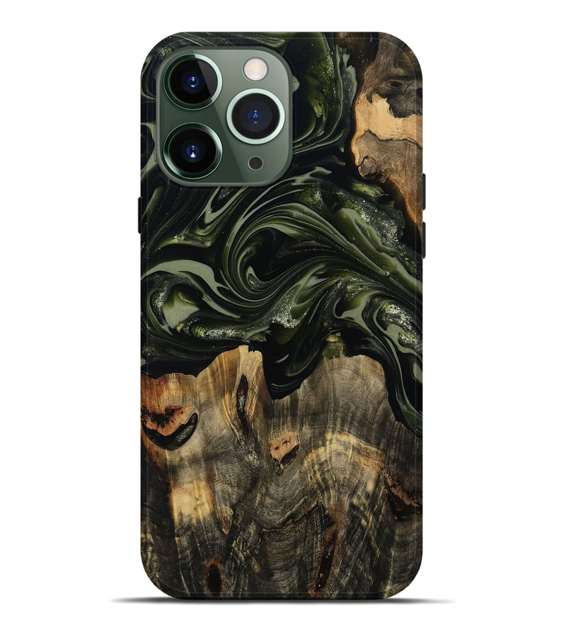 iPhone 13 Pro Max Wood Live Edge Phone Case - Allene (Green, 812258)