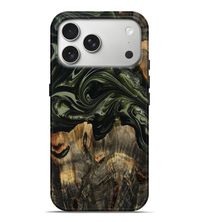 iPhone 17 Pro Max Wood Live Edge Phone Case - Allene (Green, 812258)