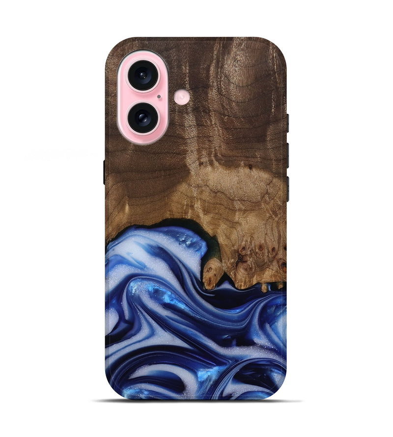 iPhone 17 Wood Live Edge Phone Case - Erma (Blue, 812265)