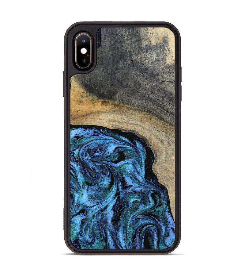 iPhone Xs Max Wood Phone Case - Keily (Blue, 812271)