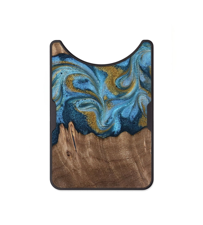 Alloy Wood Wallet - Alene (Teal & Gold, 812277)