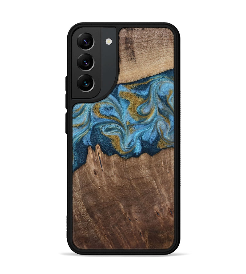 Galaxy S22 Plus Wood Phone Case - Alene (Teal & Gold, 812277)