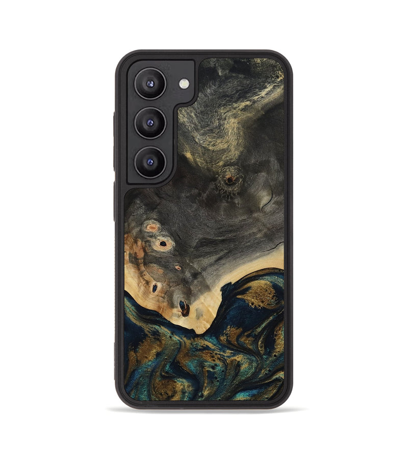 Galaxy S23 Wood Phone Case - Esther (Teal & Gold, 812280)