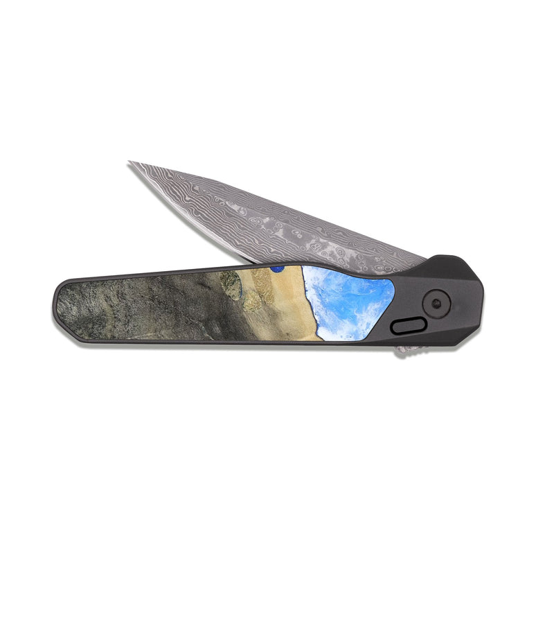 EDC Dark Damascus Wood Pocket Knife - Tucker (Coastal, 812292)