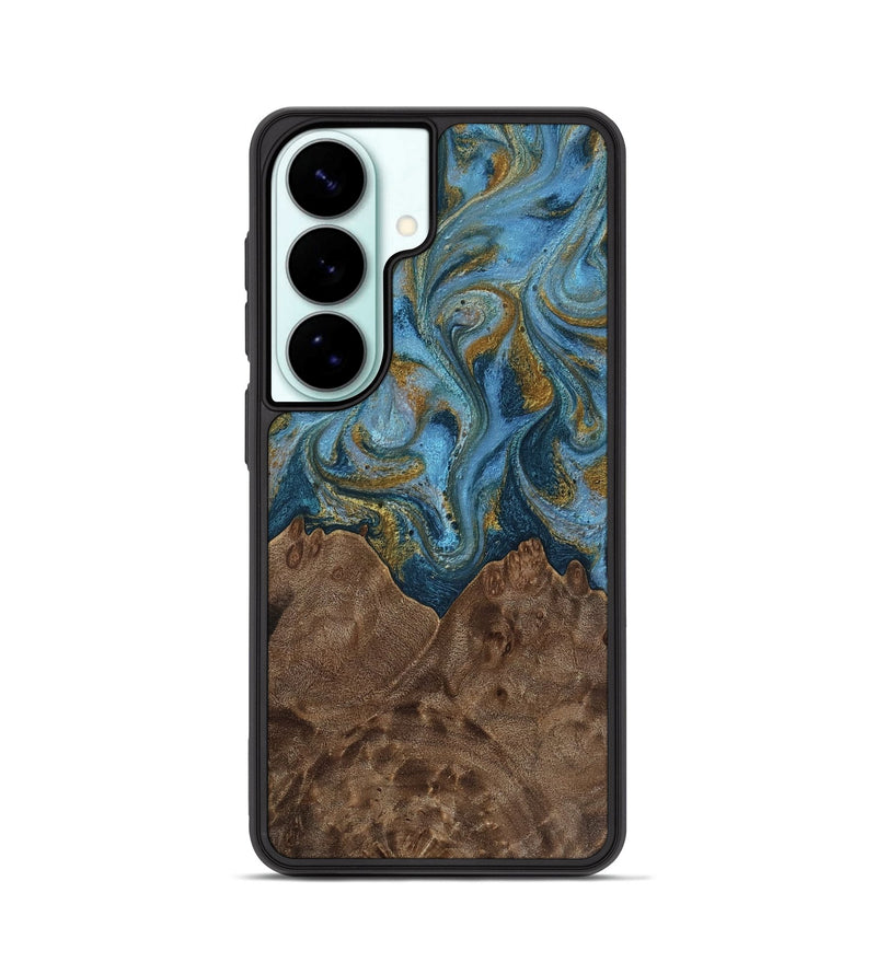 Galaxy S26 Wood Phone Case - Jeffery (Teal & Gold, 812337)