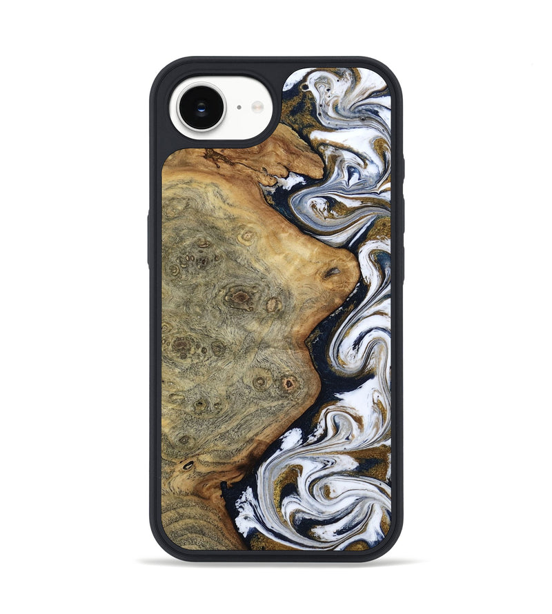 iPhone 17e Wood Phone Case - Kaley (Teal & Gold, 812338)