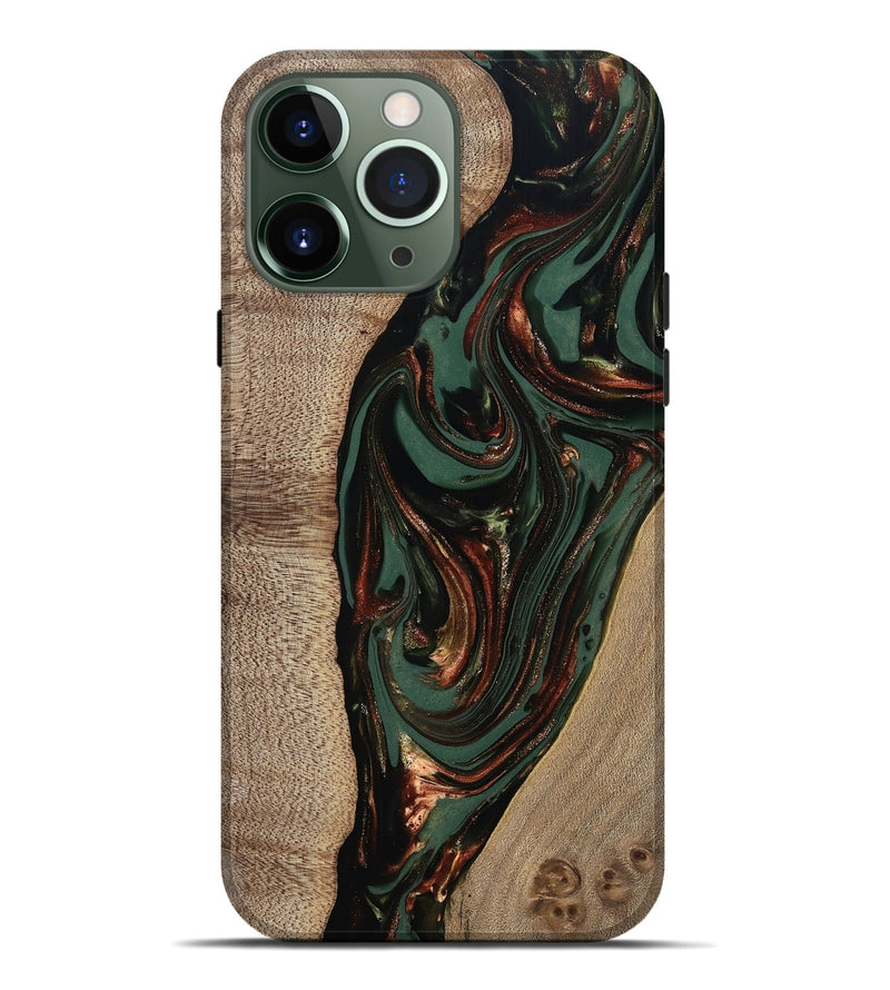 iPhone 13 Pro Max Wood Live Edge Phone Case - Winston (Green, 812402)