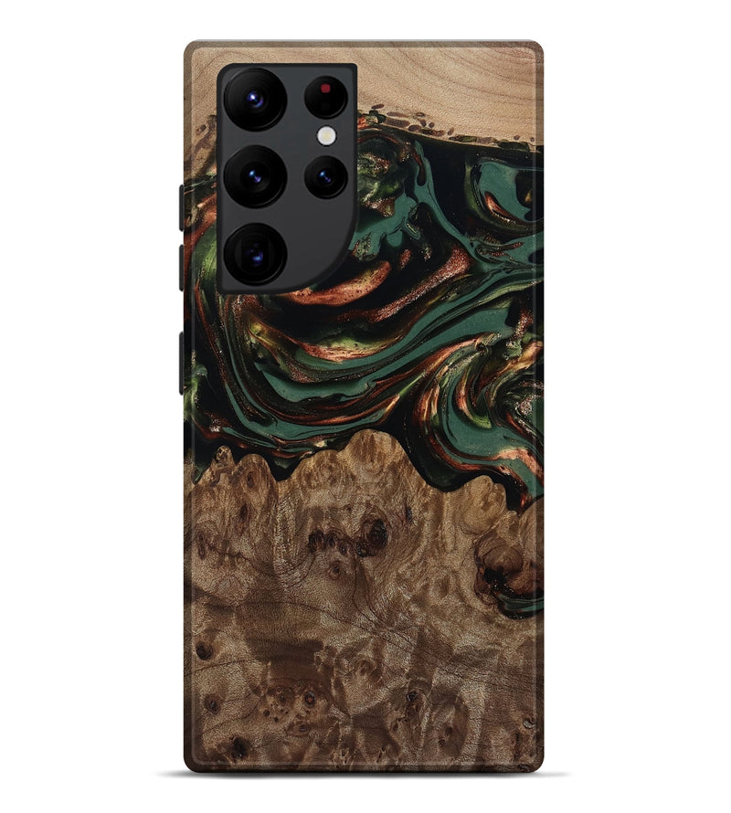 Galaxy S22 Ultra Wood Live Edge Phone Case - Tawanda (Green, 812420)