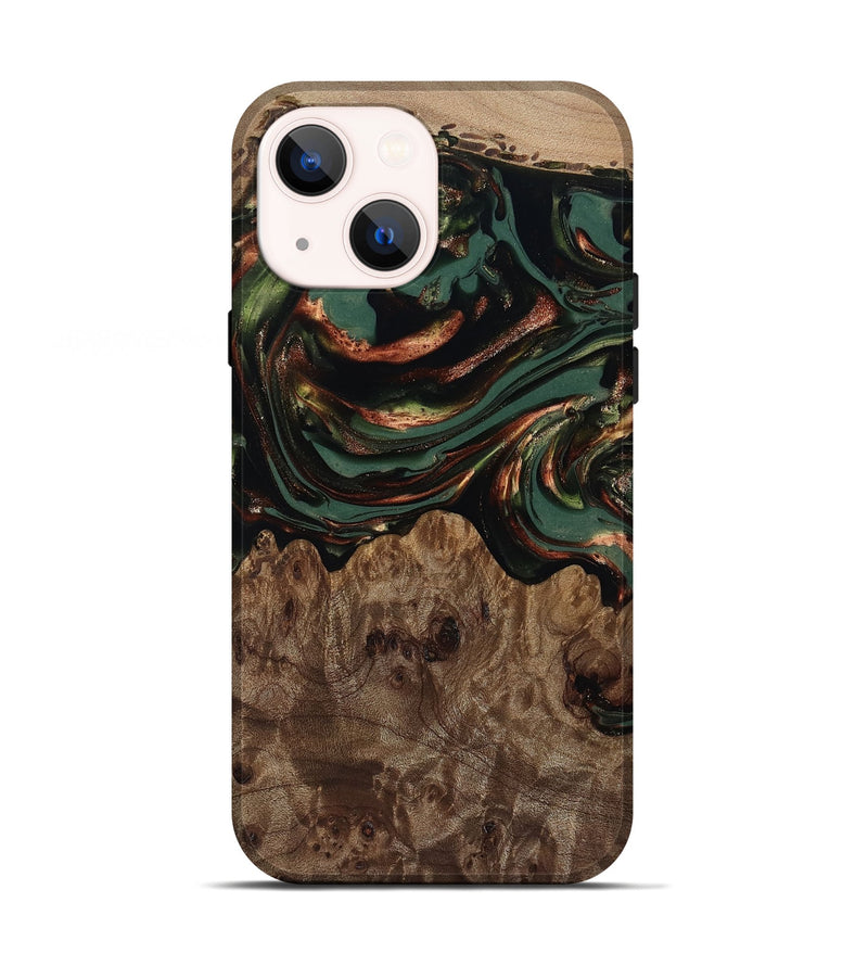 iPhone 13 Wood Live Edge Phone Case - Tawanda (Green, 812420)