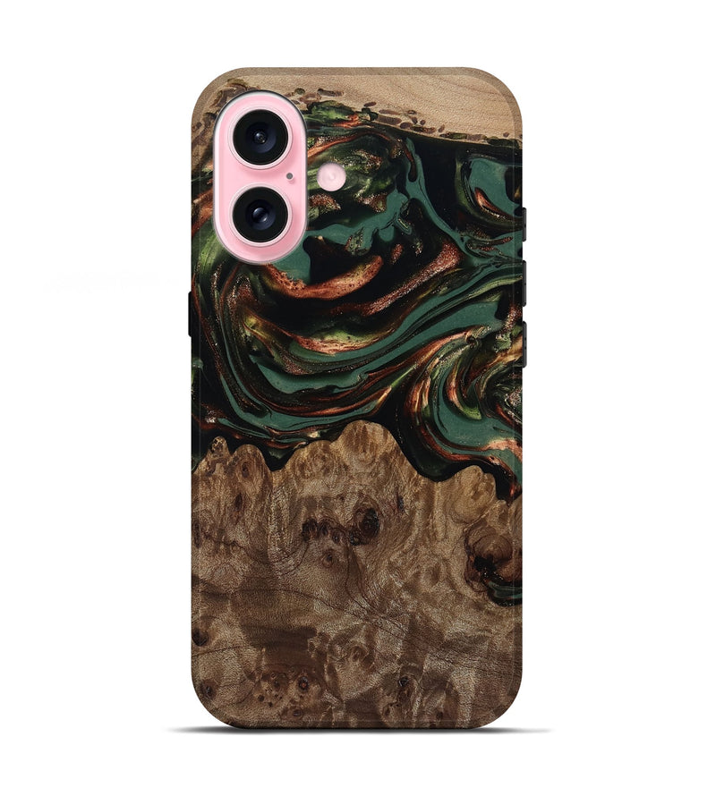 iPhone 17 Wood Live Edge Phone Case - Tawanda (Green, 812420)