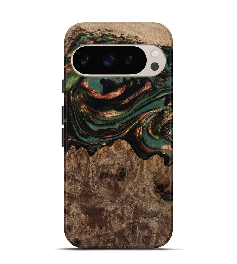 Pixel 9 Pro Wood Live Edge Phone Case - Tawanda (Green, 812420)