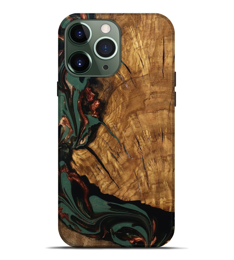 iPhone 13 Pro Max Wood Live Edge Phone Case - Pam (Green, 812421)