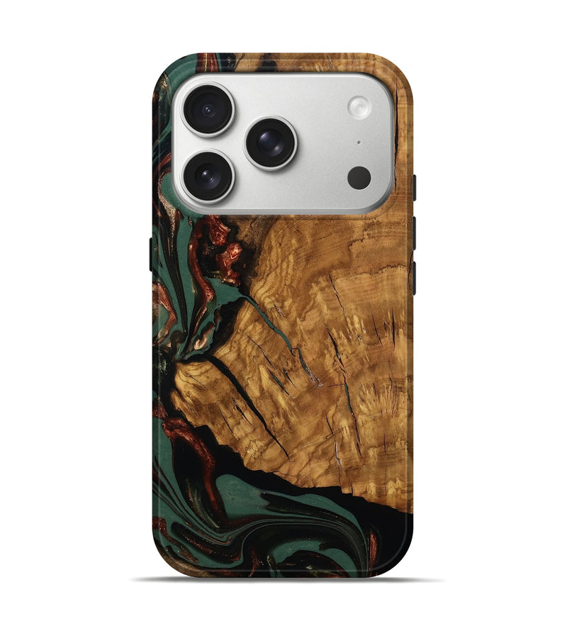 iPhone 17 Pro Wood Live Edge Phone Case - Pam (Green, 812421)