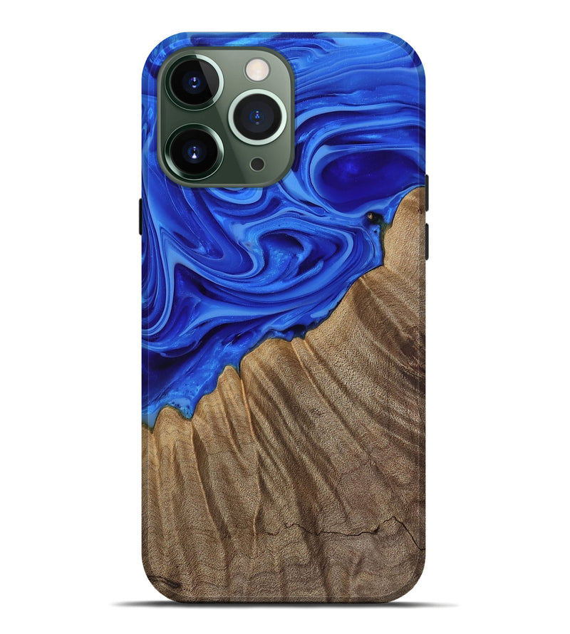 iPhone 13 Pro Max Wood Live Edge Phone Case - Eithan (Blue, 812422)