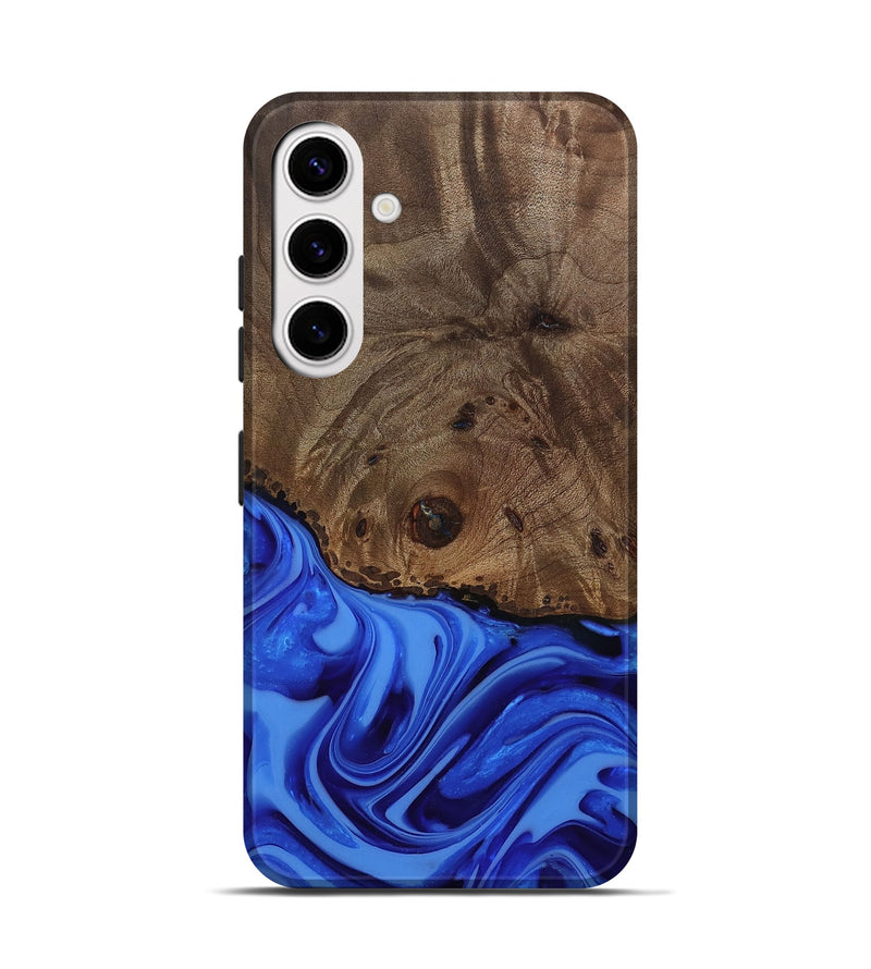 Galaxy S25 Wood Live Edge Phone Case - Johan (Blue, 812424)