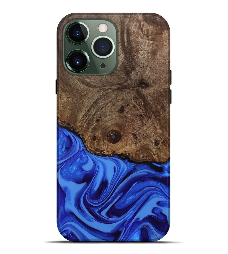 iPhone 13 Pro Max Wood Live Edge Phone Case - Johan (Blue, 812424)
