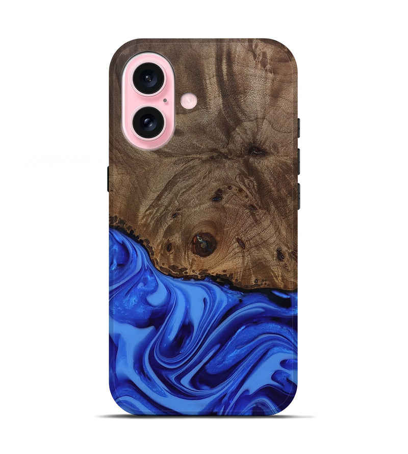iPhone 17 Wood Live Edge Phone Case - Johan (Blue, 812424)