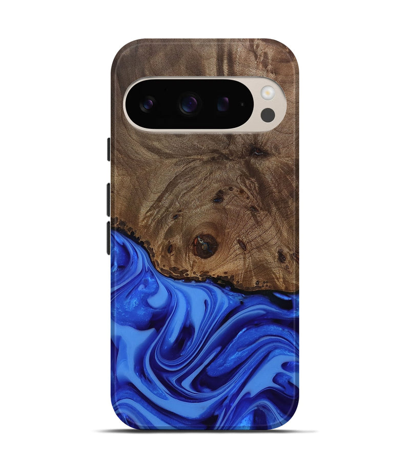 Pixel 9 Wood Live Edge Phone Case - Johan (Blue, 812424)