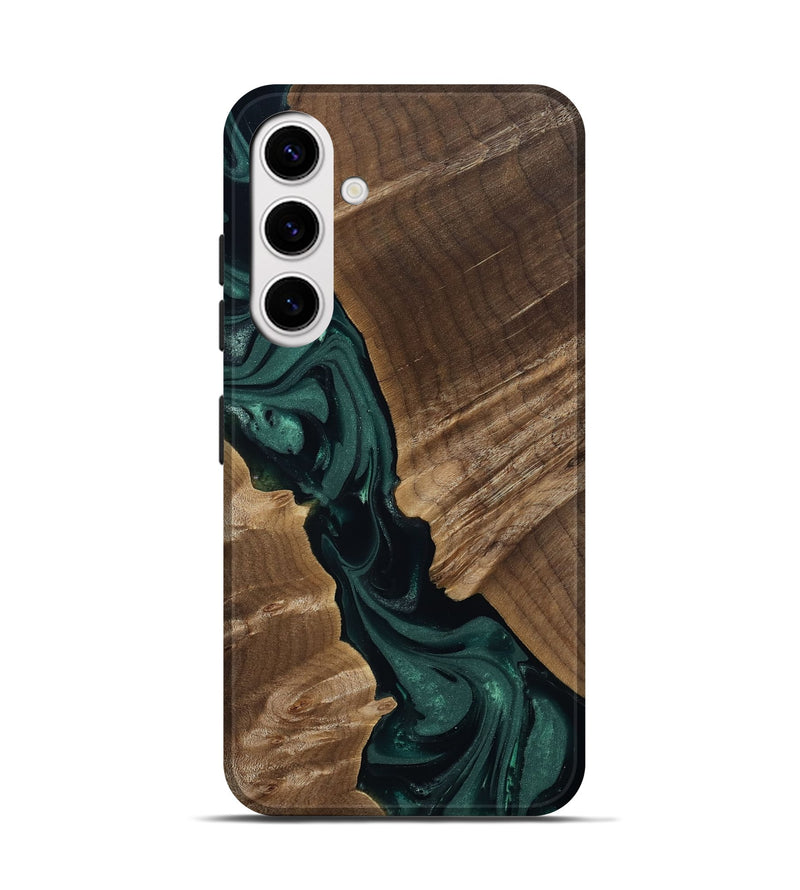 Galaxy S25 Wood Live Edge Phone Case - Leota (Green, 812426)