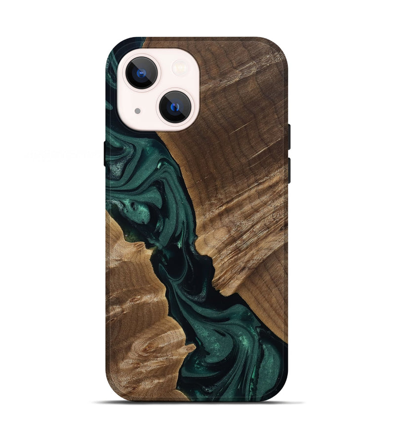 iPhone 13 Wood Live Edge Phone Case - Leota (Green, 812426)