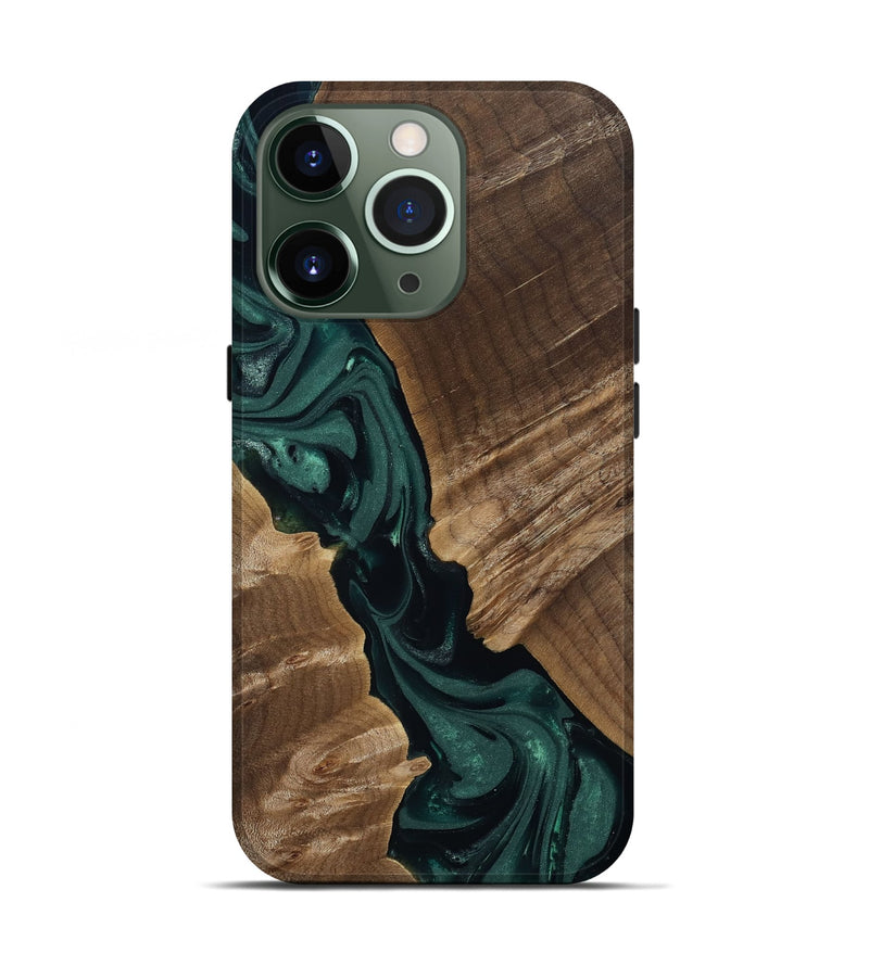 iPhone 13 Pro Wood Live Edge Phone Case - Leota (Green, 812426)