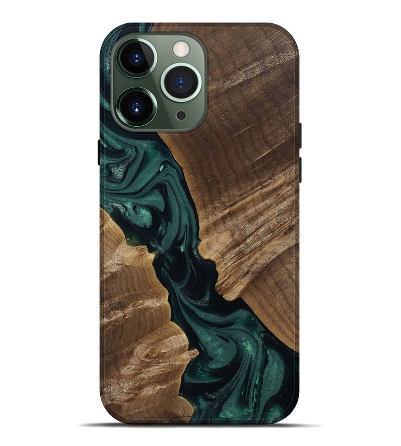 iPhone 13 Pro Max Wood Live Edge Phone Case - Leota (Green, 812426)